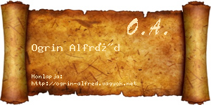 Ogrin Alfréd névjegykártya